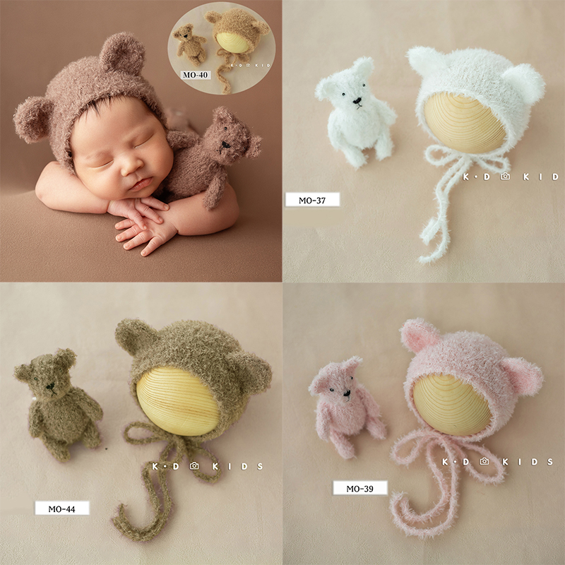 Kids Toys New Born - قبعة دب قطيفة للطفل ، غطاء